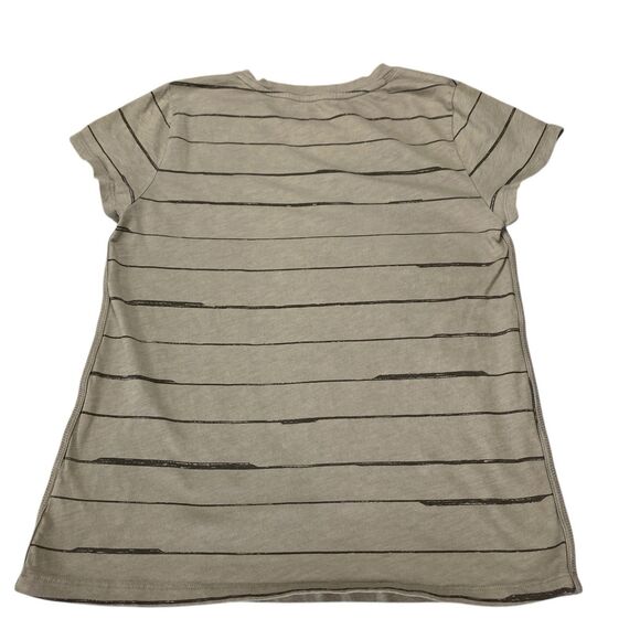 Athleta Organic Daily Striped Tee T-Shirt Size M Womens Brown Black Crewneck - Picture 2 of 9